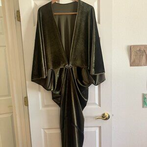 Retro1920s Velvet Gown in Antique Green